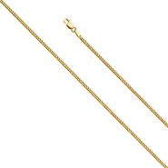 2mm 14K Yellow Gold Solid Miami Cuban Link Chain Necklace 16-24in