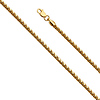 2.5mm 14k Yellow Gold Solid Diamond-Cut Hollow Wheat Chain Necklace 18-24