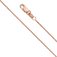 0.9mm Solid 14K Rose Gold Diamond-Cut Round Wheat Chain Necklace 16-24in