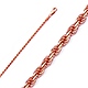 3mm 14K Rose Gold Solid Diamond-Cut Gold Rope Chain Necklace 20-26in thumb 0