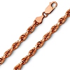 5mm 14K Rose Gold Solid Diamond-Cut Rope Chain Necklace 20-30in