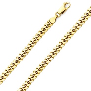 5mm 14K Yellow Gold Solid Men's Miami Cuban Link Chain Necklace 20-26in