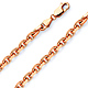 5.5mm 14K Rose Gold Solid Fancy Rectangle Link Cable Chain Necklace 20-30in thumb 0