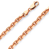5.5mm 14K Rose Gold Solid Fancy Rectangle Link Cable Chain Necklace 20-30in