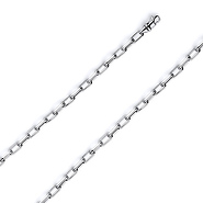 4mm 14K White Gold Solid Hollow Paper Clip Link Chain Necklace 16-30in