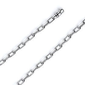 5mm 14K White Solid Gold Hollow Paper Clip Link Chain Necklace 16-30in
