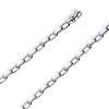 5mm 14K White Solid Gold Hollow Paper Clip Link Chain Necklace 16-30in
