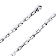 5mm 14K White Solid Gold Hollow Paper Clip Link Chain Necklace 16-30in
