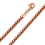 5mm 14K Rose Gold Solid Men's Franco Chain Necklace 20-30in