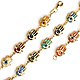 Multicolored Hamsa Evil Eye Charms Bracelet - 14K Yellow Gold 7.5in thumb 0