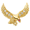 Floating CZ Soaring Eagle Pendant in 14K Yellow Gold XL