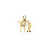 Astrology Sign CZ Zodiac Pendant in 14K Yellow Gold - Virgo