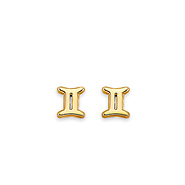 Astrology Sign Zodiac Stud Earrings in 14K Yellow Gold - Gemini