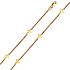 Flat Sideways Cross Charm Bracelet in 14K Yellow Gold Solid