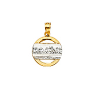 Mini Last Supper Circular Pendant in 14K Yellow Gold Solid