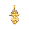 CZ Jesus Open Arms Pendant in 14K Two-Tone Gold Solid