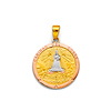 Rose Gold Framed Caridad del Cobre Medal Pendant in 14K Trigold Solid
