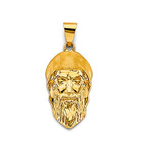 Saint Charbel Pendant in 14K Yellow Gold Solid
