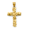 Medium Nugget Latin Cross in 14K Yellow Gold Solid