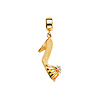 Rose Heeled Shoes in 14K Two-Tone Gold - Small