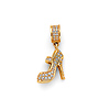 Mini CZ Pave Stiletto Heel Charm Pendant in 14K Yellow Gold