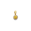 Mini Halo Birthstone Round Solitaire CZ Pendant in 14K Yellow Gold - Nov