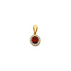Mini Halo Birthstone Round Solitaire CZ Pendant in 14K Yellow Gold - Jan