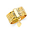 Diamond-Cut 7 Day Semanario Ring in 14K Yellow Gold Solid
