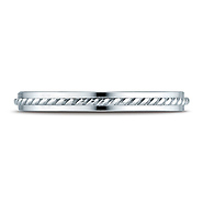 2mm 14K White Gold Braided Cord Ring Wedding Band