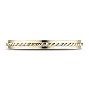 2mm 14K Yellow Gold Braided Cord Ring Wedding Band