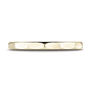 2mm Faceted Wedding Band in Solid 14K Yellow Gold