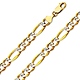 7mm 14K Two-Tone Gold Solid Men's Pave Figaro Link Chain Necklace 20-26in thumb 0