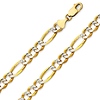 7mm 14K Two-Tone Gold Solid Men's Pave Figaro Link Chain Necklace 20-26in