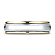 6mm Satin WG Center Duo Milgrain Rimmed 14K Two-Tone Gold Wedding Band thumb 2