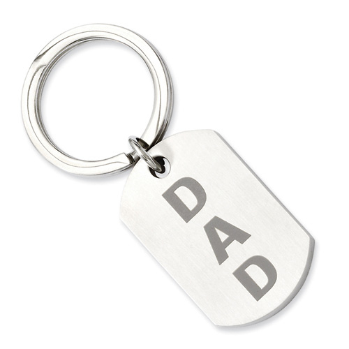 Brushed Stainless Steel Dad Key Ring Slide 0