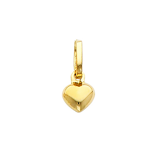 Small 14K Yellow Gold Heart Pendant Slide 0