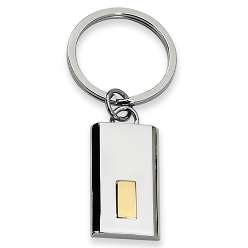Stainless Steel 24K Gold Plated Polished Key Ring Slide 0