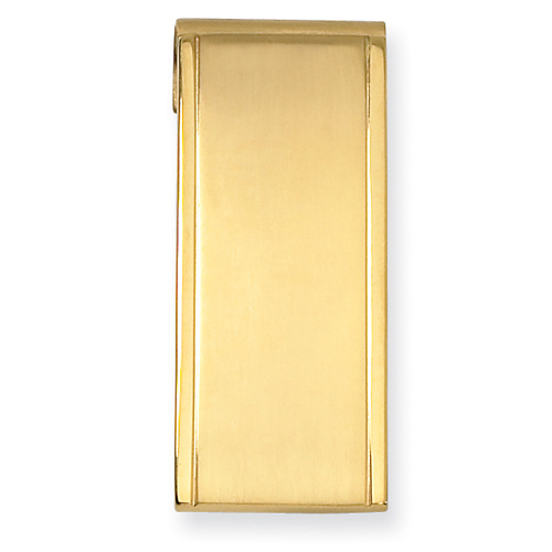 Stainless Steel Brushed & Polished Gold Plated Money Clip Slide 0