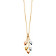 Ovate Leaves Tassel Charm Necklace in 14K Tricolor Gold thumb 1