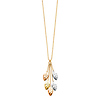 Ovate Leaves Tassel Charm Necklace in 14K Tricolor Gold thumb 1