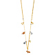 Dangling Good Luck Charms Necklace in 14K Tricolor Gold thumb 1