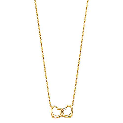 Floating Heart Infinity Necklace in 14K Yellow Gold Slide 1