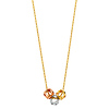 Triple Open Cube Charm Necklace in 14K TriGold thumb 1