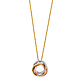 CZ Trinity Infinity Rings Necklace in 14K Tricolor Gold thumb 1