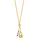 Lock & Key Y-Necklace in 14K Two-Tone Gold thumb 1