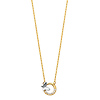 CZ Eternity Karma Circle with Butterfly in 14K Two-Tone Gold thumb 1