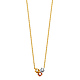Three Roses CZ Floating Pendant Necklace in 14K TriGold thumb 1