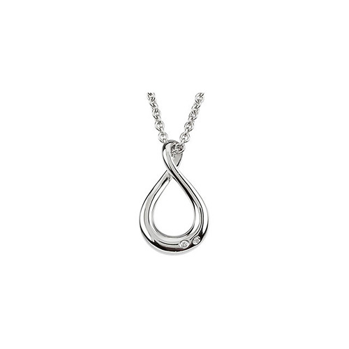 Diamond Sterling Silver Infinity Necklace - Women 18in Slide 0