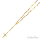4mm Mirrorball Bead Our Lady of Guadalupe Rosary Necklace in 14K Tricolor Gold 26in thumb 3