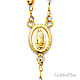 4mm Mirrorball Bead Our Lady of Guadalupe Rosary Necklace in 14K Tricolor Gold 26in thumb 1